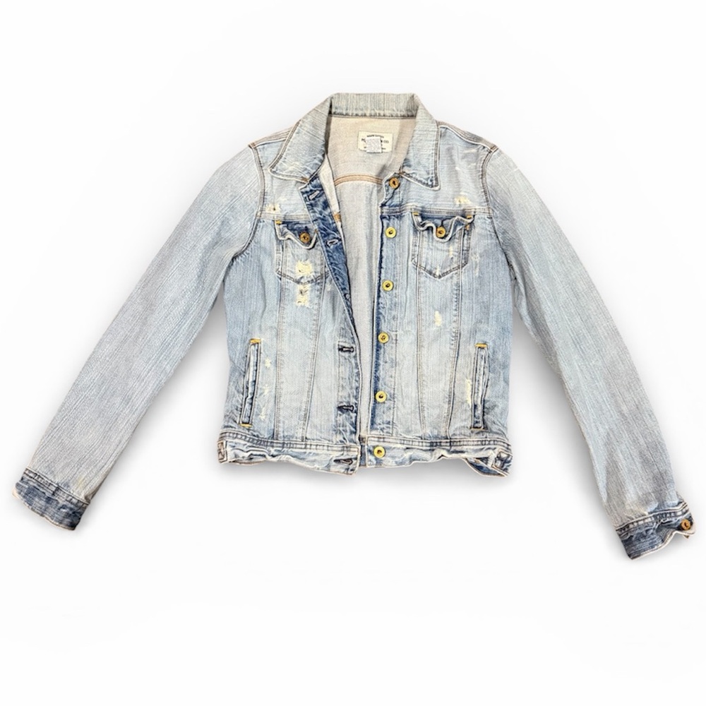 Ralph Lauren Polo Jeans Co. Distressed Denim Jacket – Size L – Vintage Wash